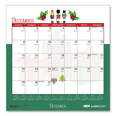 House of Doolittle Recycled Seasonal Wall Calendar, Illustrated Seasons Artwork, 12 x 12, 12-Month (Jan to Dec): 2026 (338)