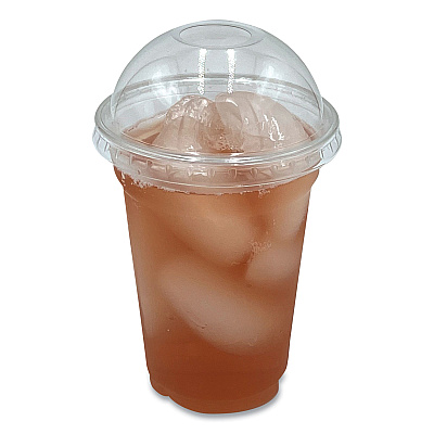 Boardwalk PET Cold Cup Dome Lids, Fits 9 oz to 10 oz PET Cups, Clear, 100/Pack (BWKPET910DOMEPK)