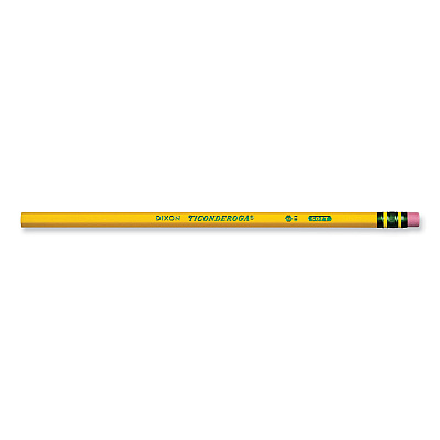 Ticonderoga Pencils, HB (#2), Black Lead, Yellow Barrel, 72/Pack (DIXX33904X)
