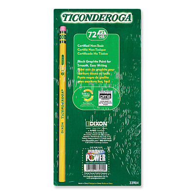 Ticonderoga Pencils, HB (#2), Black Lead, Yellow Barrel, 72/Pack (DIXX33904X)