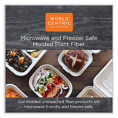 World Centric Fiber Trays, 4.8 x 8.3 x 0.7, Natural, Paper, 500/Carton (WORTRSC17SLFS)