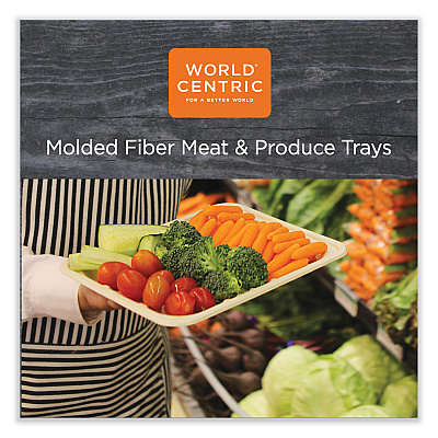 World Centric Fiber Trays, 7.1 x 9.1 x 0.7, Natural, Paper, 500/Carton (WORTRSC4SLFS)