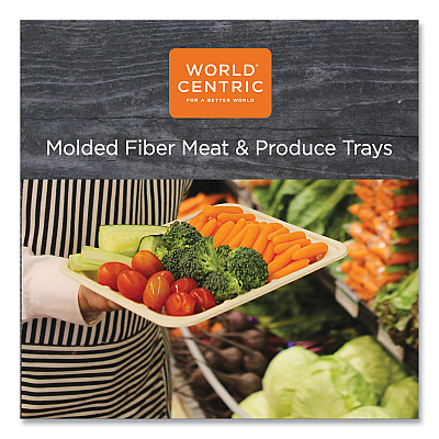 World Centric Fiber Trays, 5.7 x 8.2 x 0.6, Natural, Paper, 500/Carton (WORTRSC2SLFS)