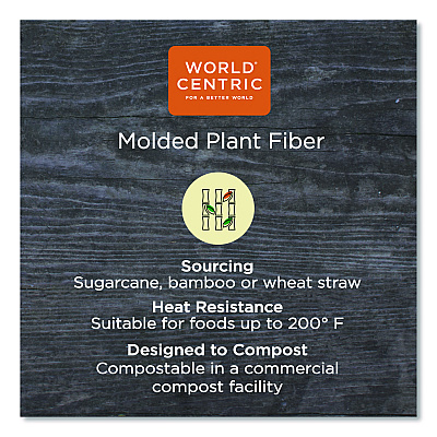 World Centric Fiber Containers, 8.7 x 6.5 x 2.1, Natural, Paper, 400/Carton (WORCTSCU2LFP)