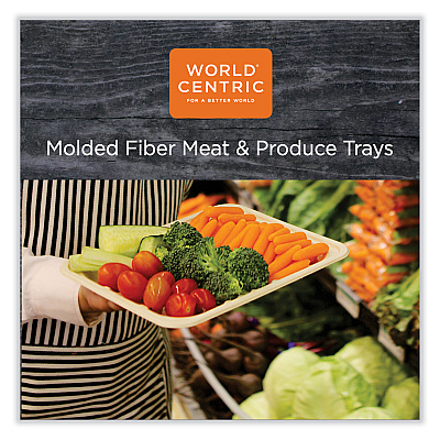 World Centric Fiber Trays, 4.8 x 8.3 x 0.7, Natural, Paper, 500/Carton (WORTRSC17SLFS)