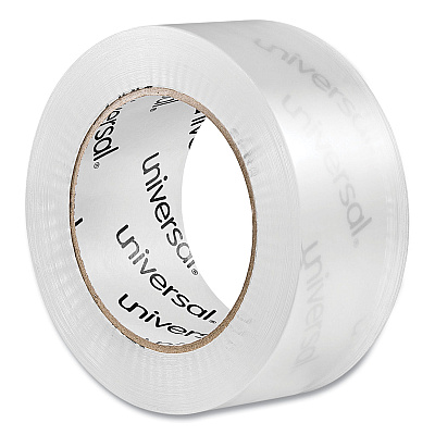 Universal Quiet Tape Box Sealing Tape, 3" Core, 1.88" x 109 yds, Clear, 6/Pack (UNV73000)
