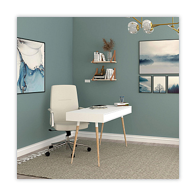 Workspace by Alera Scandinavian Writing Desk, 47.24" x 23.62" x 29.53", White/Beigewood (ALEWSS4824WB)