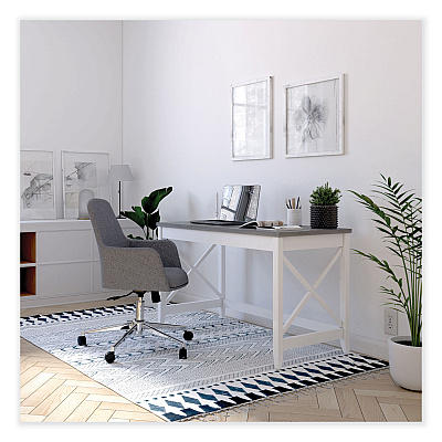 Workspace by Alera Farmhouse Writing Desk, 47.24" x 23.62" x 29.53", Gray (ALEWSF4824GY)