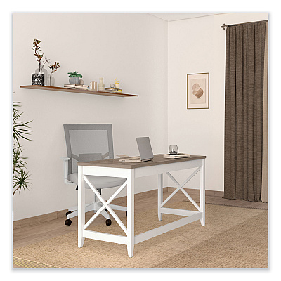 Workspace by Alera Farmhouse Writing Desk, 47.24" x 23.62" x 29.53", Gray (ALEWSF4824GY)