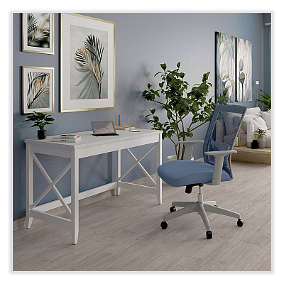 Workspace by Alera Mesh Back Fabric Task Chair, Supports Up to 275 lb, 17.32" to 21.1" Seat Height, Seafoam Blue Seat/Back (ALEWS42B77)