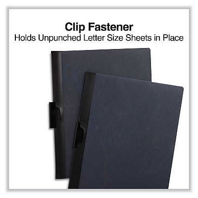 Universal Clip-Style Report Cover, Clip Fastener, 8.5 x 11, Clear/Black, 5/Pack (UNV20515)