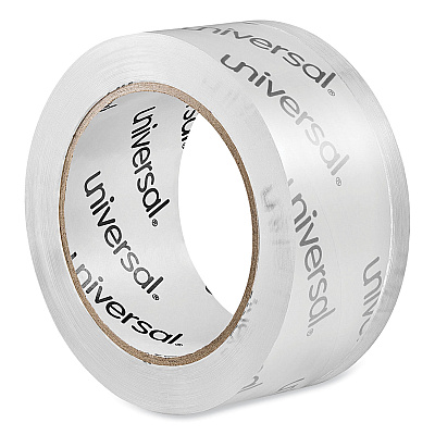 Universal Heavy-Duty Acrylic Box Sealing Tape, 3" Core, 1.88" x 54.6 yds, Clear, 6/Pack (UNV33100)