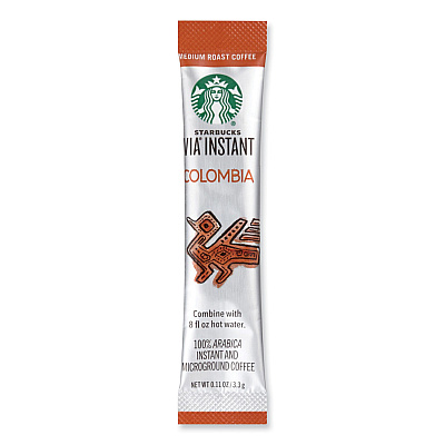 Starbucks VIA Ready Brew Coffee, Colombia, 1.4 oz Packet, 8/Pack, 12 Packs/Carton (SBK12407839CT)