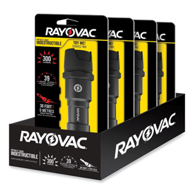 Rayovac Virtually Indestructible LED Flashlight, 3 AAA Batteries (Included), Black (RAYROVDIY3AAA1)