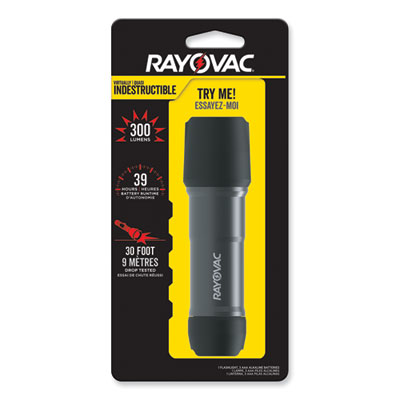 Rayovac Virtually Indestructible LED Flashlight, 3 AAA Batteries (Included), Black (RAYROVDIY3AAA1)