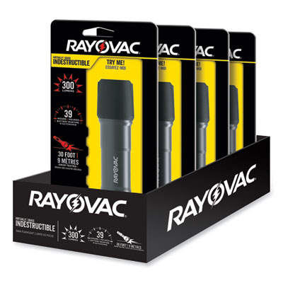 Rayovac Virtually Indestructible LED Flashlight, 3 AAA Batteries (Included), Black (RAYROVDIY3AAA1)