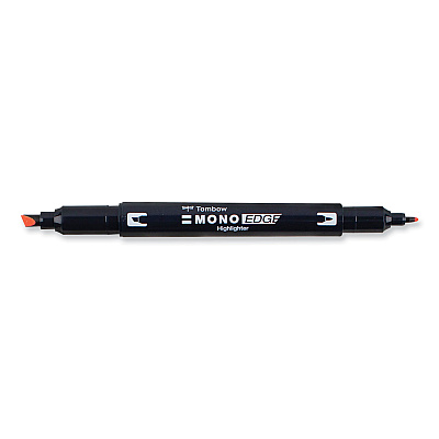 Tombow Mono Edge Highlighters, Red Ink, Chisel/Bullet Tip, Red Barrel, 10/Box (TOM56412)