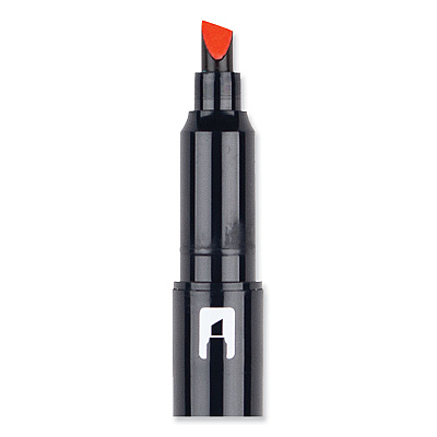 Tombow Mono Edge Highlighters, Red Ink, Chisel/Bullet Tip, Red Barrel, 10/Box (TOM56412)