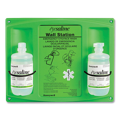 Honeywell Double Bottle Sterile Saline Eye Wash Wall Station, 16 oz Bottles, 2 Bottles/Station, 4 Stations/Carton (FND320004650000)