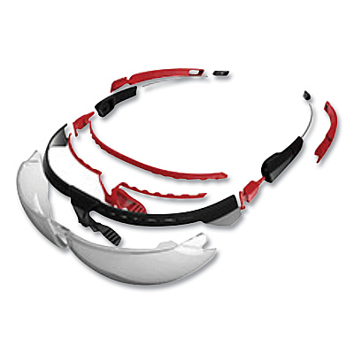 Honeywell Uvex Avatar Safety Glasses, Black/Red Polycarbonate Frame, Gray Polycarbonate Lens (UVXS2861HS)