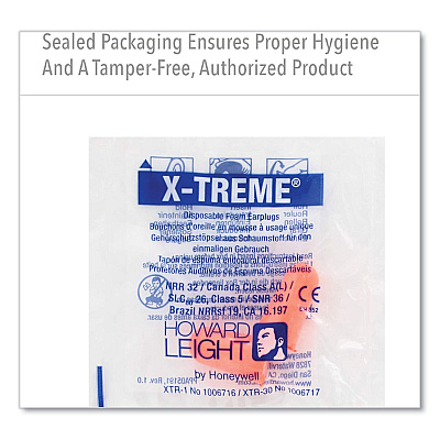 Howard Leight by Honeywell X-TREME Uncorded Disposable Earplugs, Uncorded, One Size Fits Most, 32 dB, Orange, 2,000/Carton (HOWXTR1)