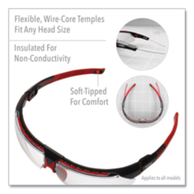Honeywell Uvex Avatar Safety Glasses, Black/Red Polycarbonate Frame, Gray Polycarbonate Lens (UVXS2861HS)