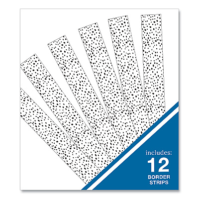 Carson-Dellosa Education Straight Borders, Dotted, 3" x 3 ft, Black/White, 12/Pack (CDP108495)
