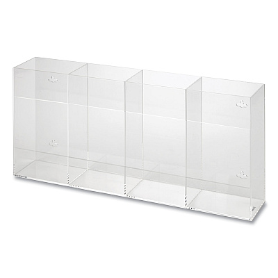 Kantek Quad Glove Dispenser, 10.5 x 4 x 21.25, Clear (KTKAH145)