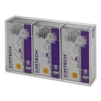 Kantek Triple Glove Dispenser, 10 x 4 x 16, Clear (KTKAH135)