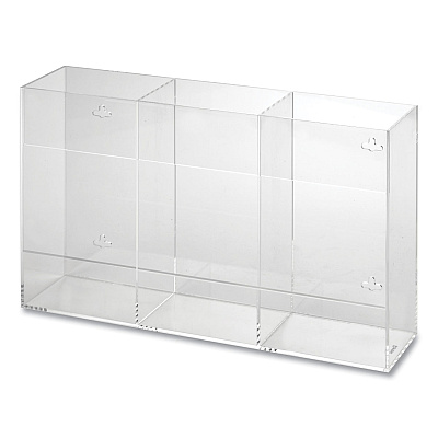 Kantek Triple Glove Dispenser, 10 x 4 x 16, Clear (KTKAH135)