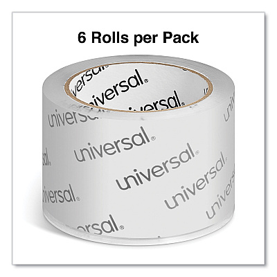 Universal Extra-Wide Moving and Storage Packing Tape, 3" Core, 2.83" x 54.7 yd, Clear, 6/Pack (UNV83000)