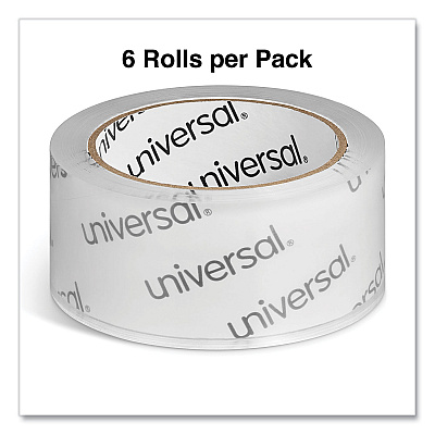 Universal Moving and Storage Packing Tape, 3" Core, 1.88" x 54.6 yd, Clear, 6/Pack (UNV33102)