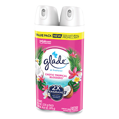 Glade Air Freshener, Tropical Blossoms Scent, 8.3 oz, 2/Pack, 3 Packs/Carton (SJN346580)