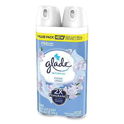 Glade Air Freshener, Clean Linen Scent, 8.3 oz, 2/Pack, 3Packs/Carton (SJN346578)