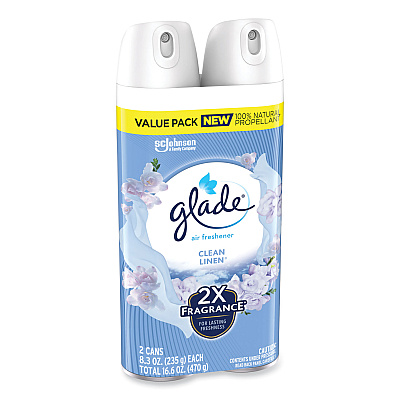 Glade Air Freshener, Clean Linen Scent, 8.3 oz, 2/Pack, 3Packs/Carton (SJN346578)