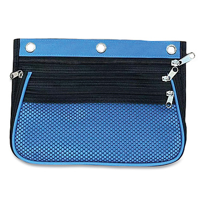 Charles Leonard Three-Pocket Binder-Insertable Expandable Pencil Pouch, 10.25 x 7.5, Assorted Colors, 3/Pack (LEO763653)