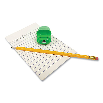 Charles Leonard One-Hole Pencil Sharpener/Eraser Combo, 1" x 0.75", Randomly Assorted Colors (LEO80735)