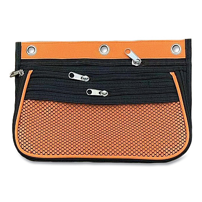 Charles Leonard Three-Pocket Binder-Insertable Expandable Pencil Pouch, 10.25 x 7.5, Assorted Colors, 3/Pack (LEO763653)