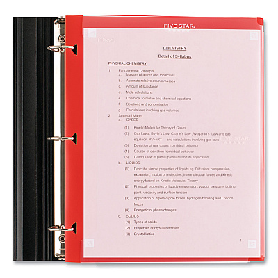 Five Star Two-Pocket Portfolio Clear View, 11" x 8.5", Randomly Assorted (MEA33452)