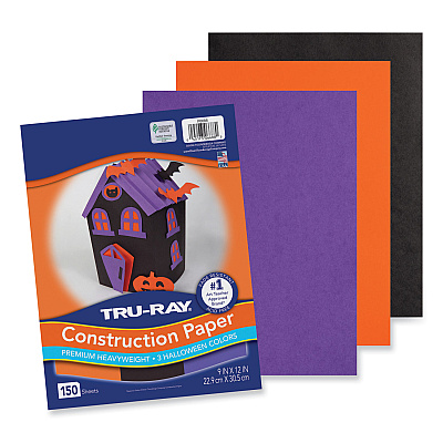 Pacon Tru-Ray Construction Paper, 70 lb Text Weight, 9 x 12, Assorted Halloween Colors, 150/Pack (PACP6688)