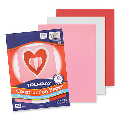 Pacon Tru-Ray Construction Paper, 70 lb Text Weight, 9 x 12, Assorted Valentine Colors, 150/Pack (PACP6683)