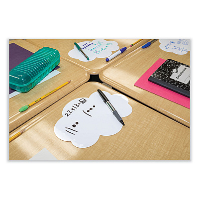 Pacon Self Stick Dry Erase Clouds, 7 x 10, White Surface, 10/Pack (PAC9014)
