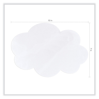 Pacon Self Stick Dry Erase Clouds, 7 x 10, White Surface, 10/Pack (PAC9014)