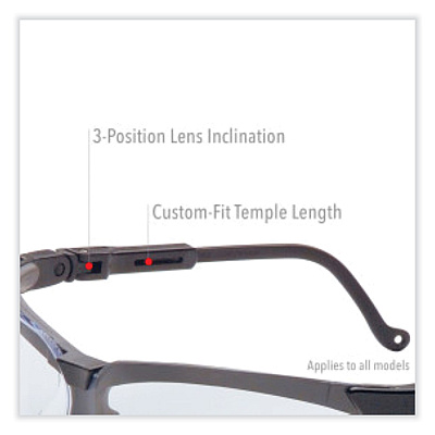 Honeywell Uvex Genesis Safety Eyewear, Black Nylon Frame, Clear Polycarbonate Lens (UVXS3200HS)