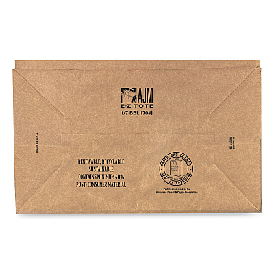 AJM Packaging Handle Bag, Natural Kraft Flat Handles, #1/6 BBL Size, 12" x 7" x 17", Brown, 300/Bundle (BAGHB70NP3CLG)