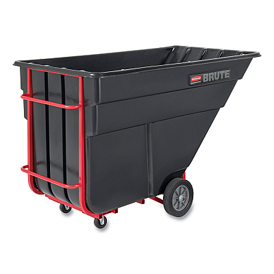Rubbermaid Commercial BRUTE Rotomolded Tilt Truck, 303 gal, 1,200 lb Capacity, Plastic, Black (RCP1025BLA)