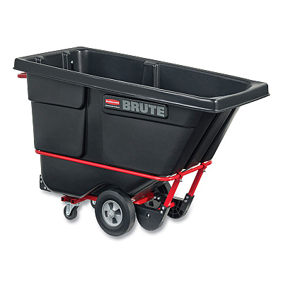 Rubbermaid Commercial BRUTE Rotomolded Tilt Truck, 0.5 cu yd, 850 lb Capacity, Plastic, Black (RCP1305BLA)
