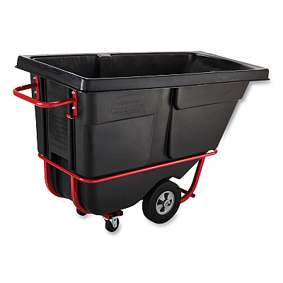 Rubbermaid Commercial BRUTE Rotomolded Tilt Truck, 0.5 cu yd, 850 lb Capacity, Plastic, Black (RCP1305BLA)