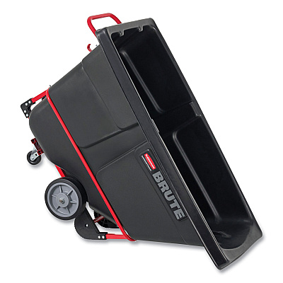Rubbermaid Commercial BRUTE Rotomolded Tilt Truck, 0.5 cu yd, 850 lb Capacity, Plastic, Black (RCP1305BLA)