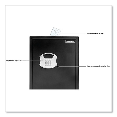 Honeywell Digital Steel Security Safe with Drop Slot, 15 x 7.8 x 22, 2.87 cu ft, Black (HWL5107S)